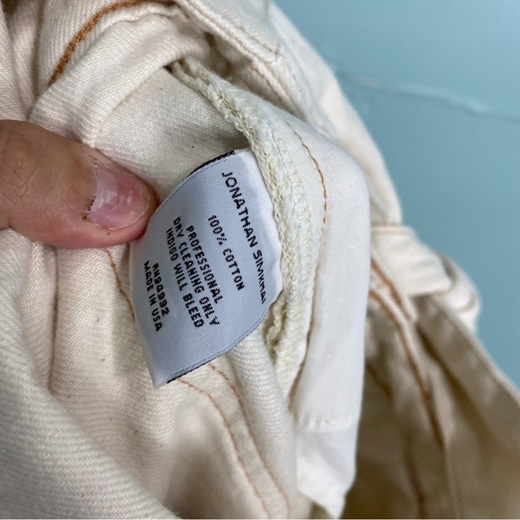 Jonathan Simkhai Neutral Ivory Tie Front Jeans Henley Tie Waist Straight Sz‎ 26 - Picture 9 of 9